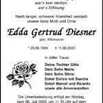 Traueranzeige Edda Gertrud Diesner, geb. Kliemann