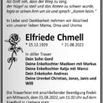 Traueranzeige Elfriede Chmell