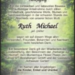 Danksagung Ruth Michael, geb. Göldner