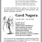 Traueranzeige Gerd Nagora