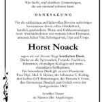Danksagung Horst Noack