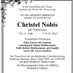 Traueranzeige Christel Nobis, geb. Dobbermann