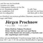 Traueranzeige Jürgen Prochnow