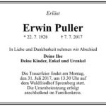 Traueranzeige Erwin Puller