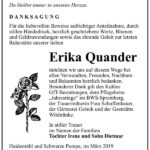 Traueranzeige Erika Quander