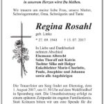 Traueranzeige Regina Rosahl, geb. Linke