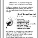 Traueranzeige „Rudi“ Peter Ruschel