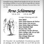 Traueranzeige Arno Schimmang
