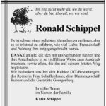 Danksagung Ronald Schippel