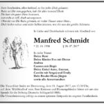 Traueranzeige Manfred Schmidt
