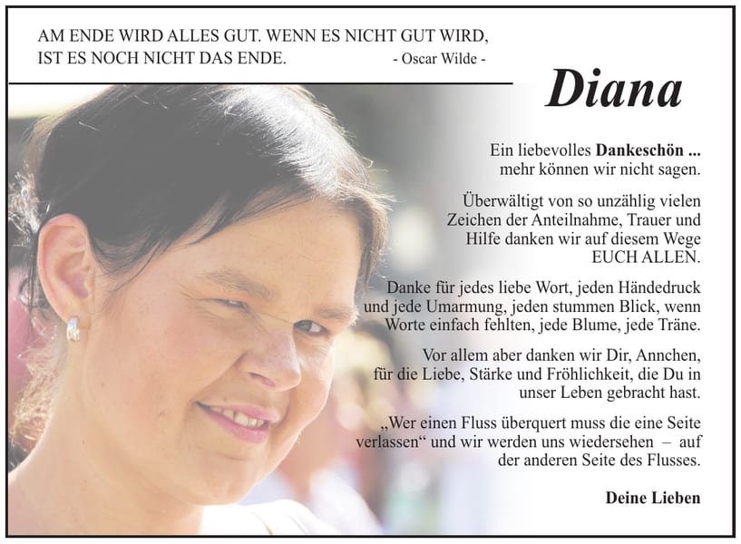 Danksagung Diana Twarz