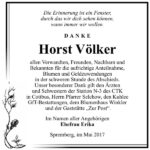 Danksagung Horst Völker