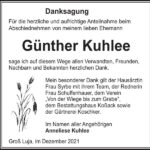 Danksagung Günther Kuhlee