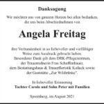 Danksagung Angela Freitag