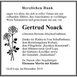 Danksagung Gertrud Noack