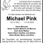 Traueranzeige Michael Pink