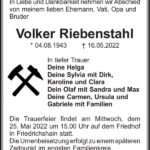 Traueranzeige Volker Riebenstahl