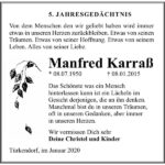 Jahresgedenken Manfred Karraß