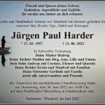 Traueranzeige Jürgen Paul Harder