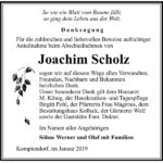 Traueranzeige Joachim Scholz