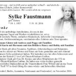 Danksagung Sylke Faustmann, geb. Dabow
