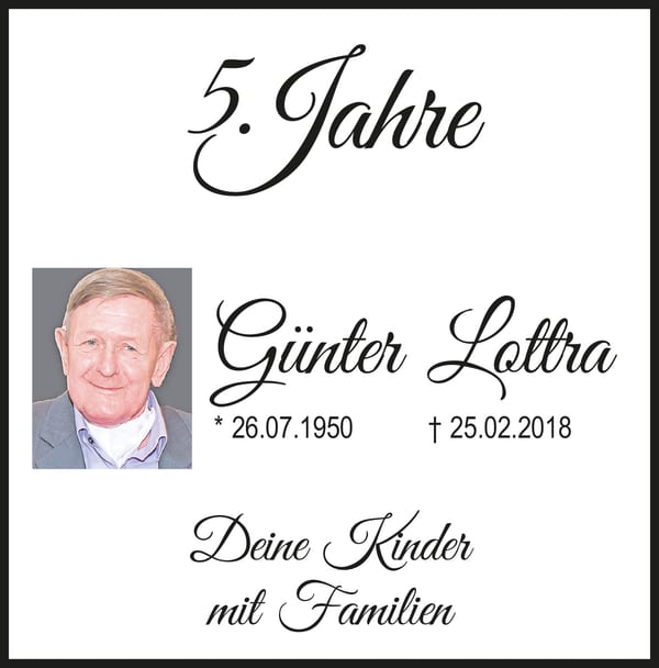 Jahresgedenken Günter Lottra