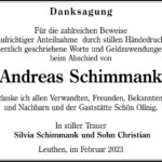 Danksagung Andreas Schimmank