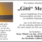 Nachruf „Gitti“ Mentzel