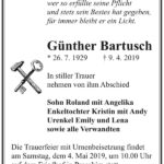 Traueranzeige Günther Bartusch