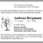Traueranzeige Andreas Bergmann