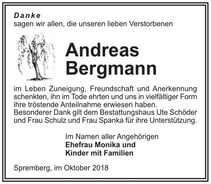 Danksagung Andreas Bergmann