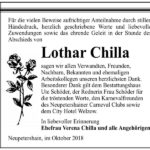 Danksagung Lothar Chilla
