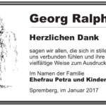 Danksagung Georg Ralph Dippe
