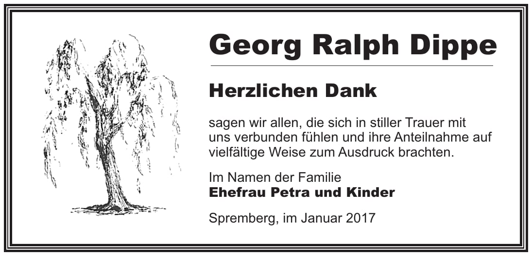 Danksagung Georg Ralph Dippe