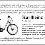 Traueranzeige Karlheinz Held
