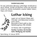 Traueranzeige Lothar Icking