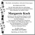 Danksagung Margarete Koch