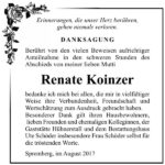 Danksagung Renate Koinzer