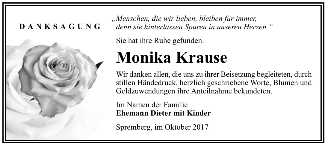 Danksagung Monika Krause