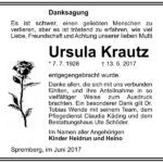 Danksagung Ursula Krautz