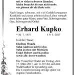 Traueranzeige Erhard Kupko