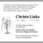 Traueranzeige Christa Linke