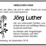 Danksagung Jörg Luther