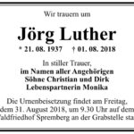 Traueranzeige Jörg Luther