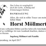 Danksagung Horst Möllmert