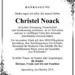 Danksagung Christel Noack