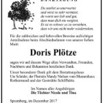 Danksagung Doris Plötze