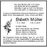Traueranzeige Elsbeth Müller