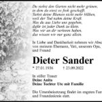 Traueranzeige Dieter Sander
