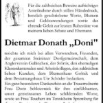 Danksagung Dietmar „Doni“ Donath
